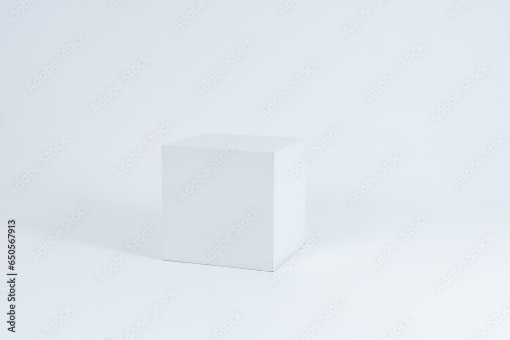 white cube on a cyclorama, white cube on a white background white cube on a cyclorama, white cube on a white background
