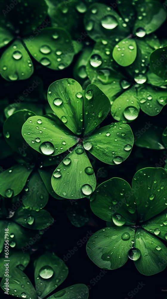 A Bunch of clover leaf background, Generative AI A Bunch of clover leaf background, Generative AI