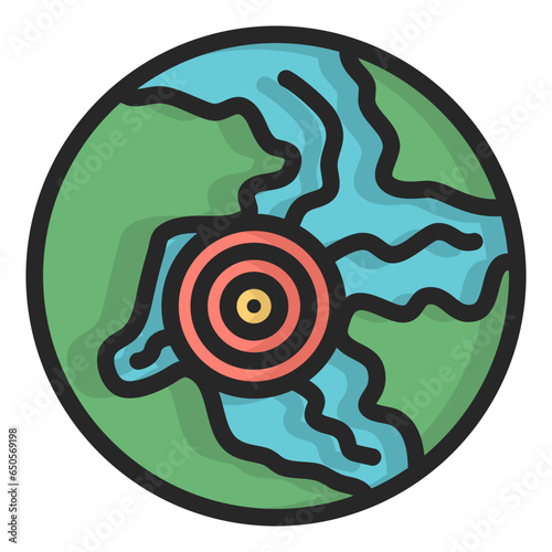 earthquake area icon