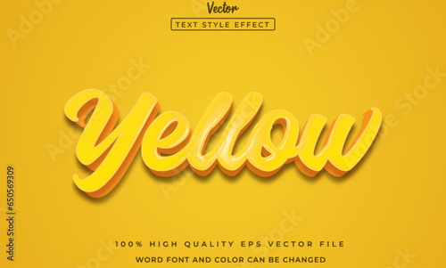 Yellow text editable style effect
