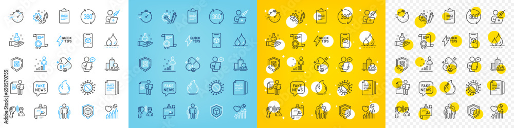 Vector icons set of Augmented reality, Copy documents and Fire energy line icons pack for web with Chemistry lab, Fake news, Job interview outline icon. 360 degrees, Customer survey. Vector Vector icons set of Augmented reality, Copy documents and Fire energy line icons pack for web with Chemistry lab, Fake news, Job interview outline icon. 360 degrees, Customer survey. Vector