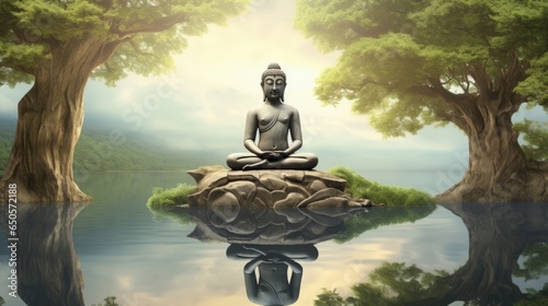 Mindful Reflection: Mirrors Reflecting Inner Peace and Calmness © ArtisanSamurai