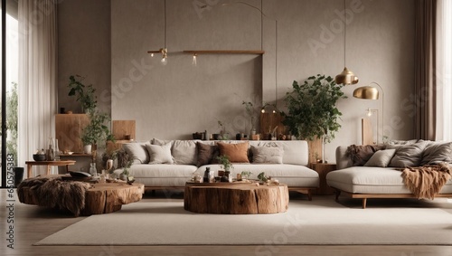  rustic accents, a modern living room has a minimalist interior design.