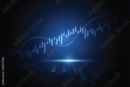 Business candle stick graph chart of stock market investment trading on white background design. Bullish point, Trend of graph. Vector illustration