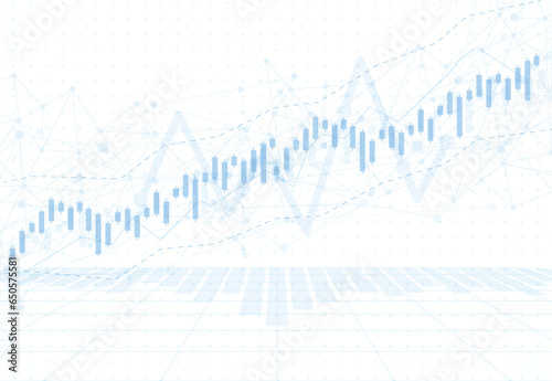 Business candle stick graph chart of stock market investment trading on white background design. Bullish point, Trend of graph. Vector illustration