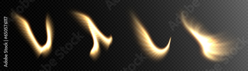 Yellow glowing stylized wings. Vector