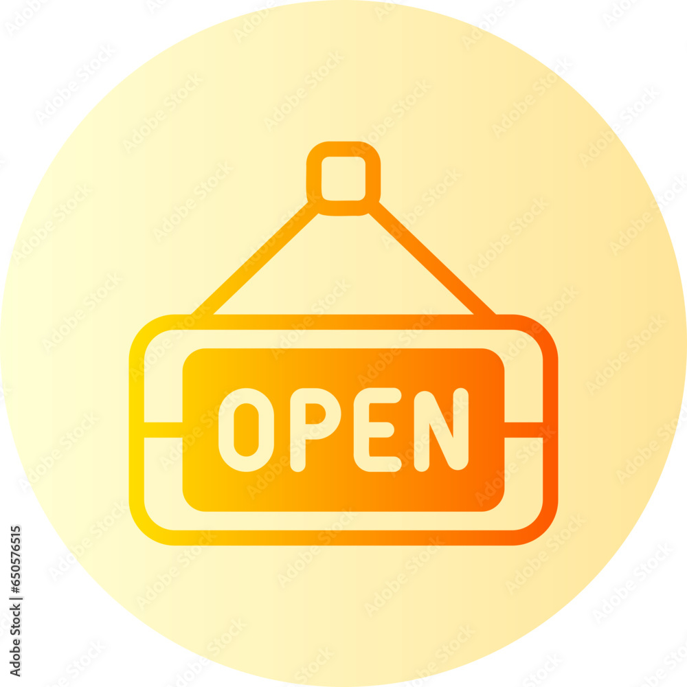 open sign gradient icon open sign gradient icon