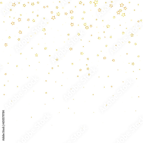 Starry night fairy tale background. Cute sparkling twinkles, christmas spirit in the air. Festive stars vector illustration on white background.