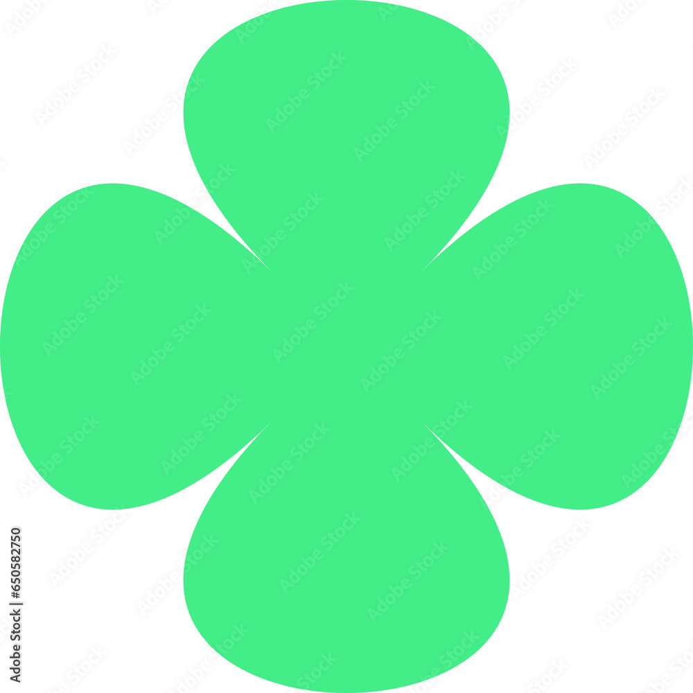1 green leaf shape, 4 lobes 1 green leaf shape, 4 lobes
