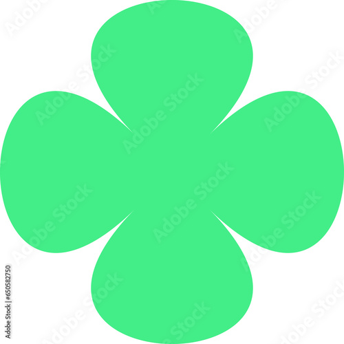 1 green leaf shape, 4 lobes