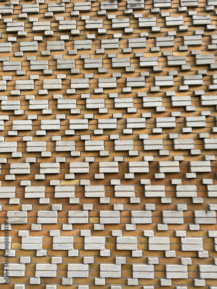 Brick wall with unusual brick layout. Brick wall with unusual brick layout.