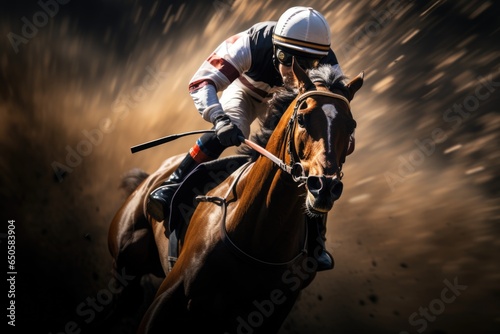 Jockey and Racing Horse at the Racetrack © Ezio Gutzemberg