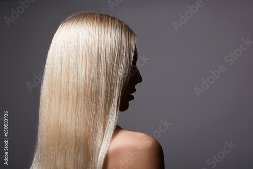 beautiful blond hair woman. beauty portrait of girl with shining Hair