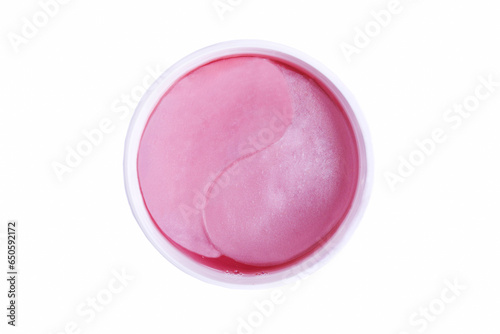 Pink hydrogel patches under the eyes