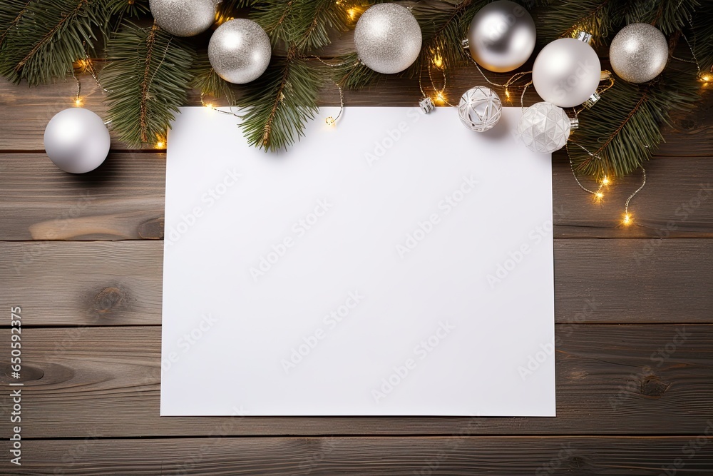 Fototapeta premium Christmas greeting card or white paper ม wallpaper embodies the festive beauty of the season