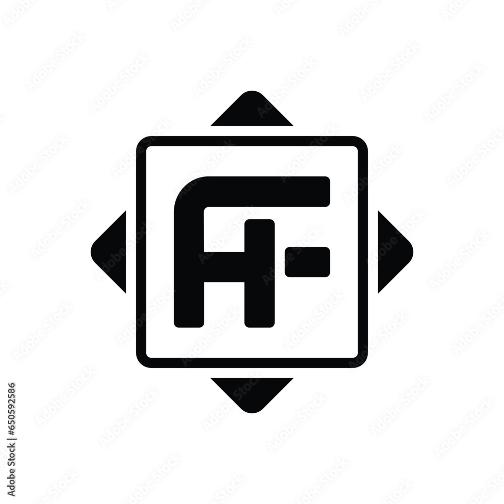 Black solid icon for af letter 
