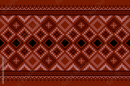 Red traditional ethnic pattern paisley flower Ikat background abstract Aztec African Indonesian Indian seamless pattern for fabric print cloth dress carpet curtains and sarong