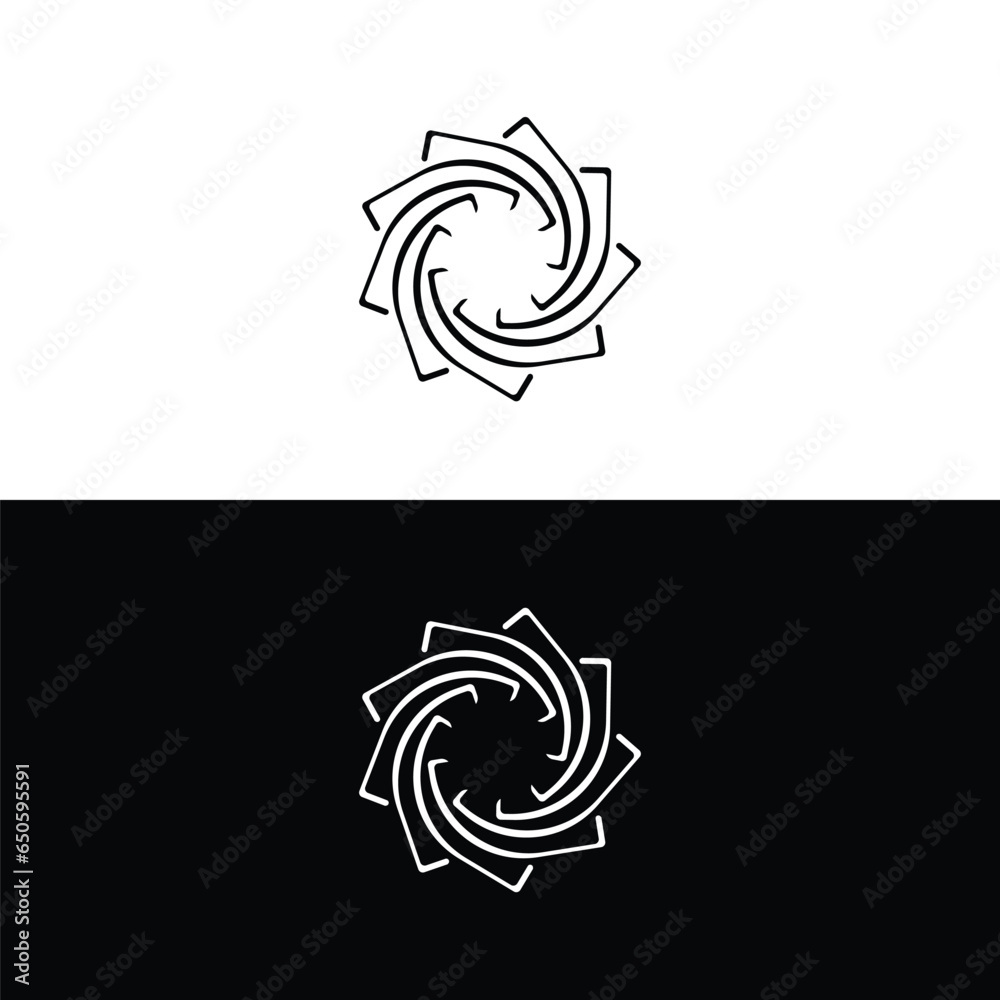 Obraz premium Black and white circle vector logo template design