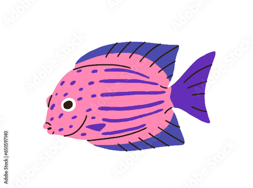 Cute fancy fish. Exotic tropical sea species. Small little aquarium animal wi...