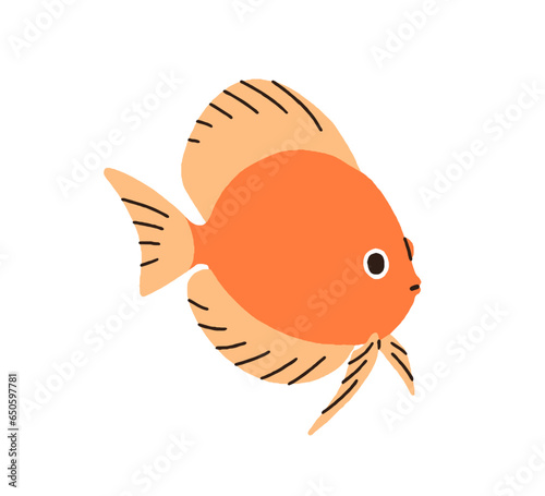Exotic tropical fish swimming. Sea marine animal. Small little ornamental aqu...