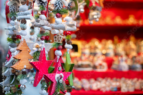 Christmas decorations at the Christmas Market, Bolzano, Italy