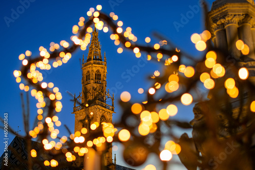 Christmas decorations at the Christmas Market, Bolzano, Italy