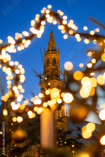 Christmas decorations at the Christmas Market, Bolzano, Italy