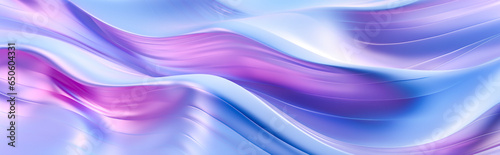 An abstract background of a wave-like pattern with smooth and fluid texture in pastel colors. Pink, blue, and purple hues. 