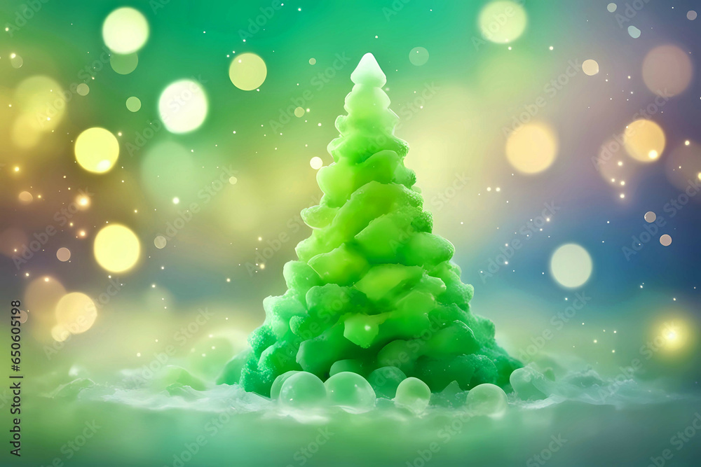 Christmas tree made with green ice cubes.