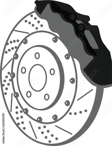 Brake disk illustration in perspective