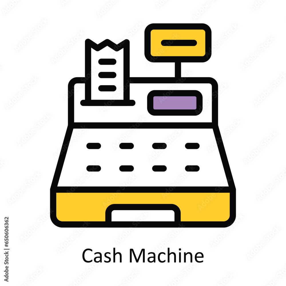 Cash Machine vector Fill outline Icon Design illustration. Web store Symbol on White background EPS 10 File Cash Machine vector Fill outline Icon Design illustration. Web store Symbol on White background EPS 10 File