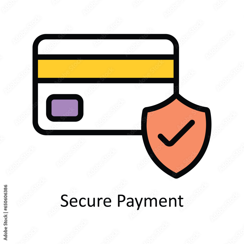 Secure Payment vector Fill outline Icon Design illustration. Web store Symbol on White background EPS 10 File Secure Payment vector Fill outline Icon Design illustration. Web store Symbol on White background EPS 10 File