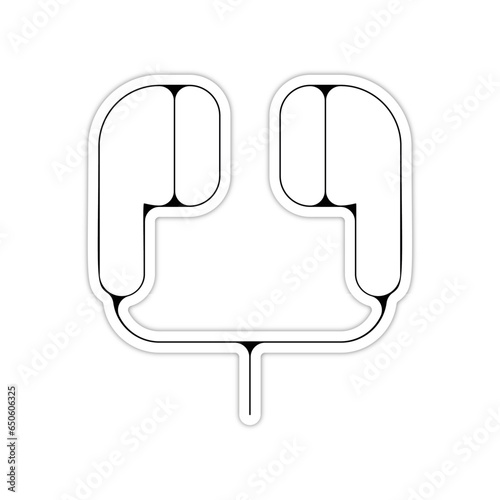 picto logo icones et symbole airpod ecouteurs fin relief