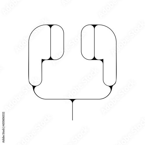picto logo icones et symbole airpod ecouteurs fin