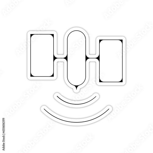 picto logo icones et symbole antenne satellite fin relief