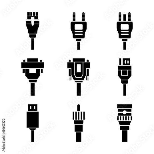 Electronic Components Glyph Vector Elements Icons