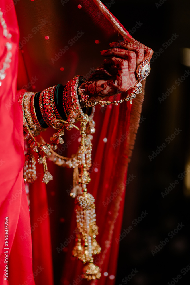 Henna Hands of an Indian Bride.