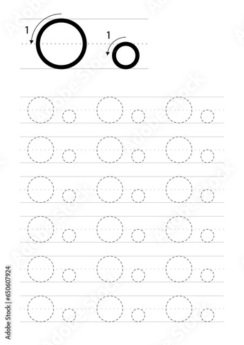 Printable letter O alphabet tracing worksheet