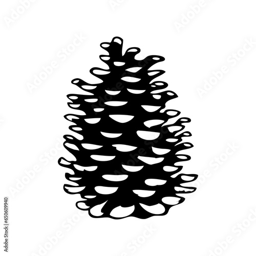 Logo pine cone. Silueta de piña de pino aislada