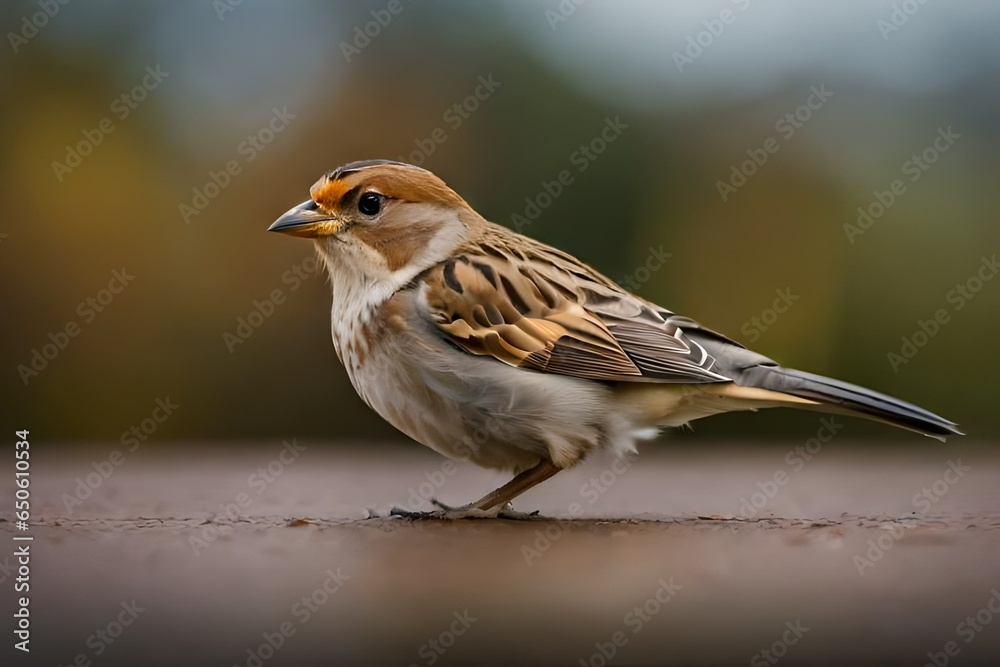 Fototapeta premium sparrow on a fence