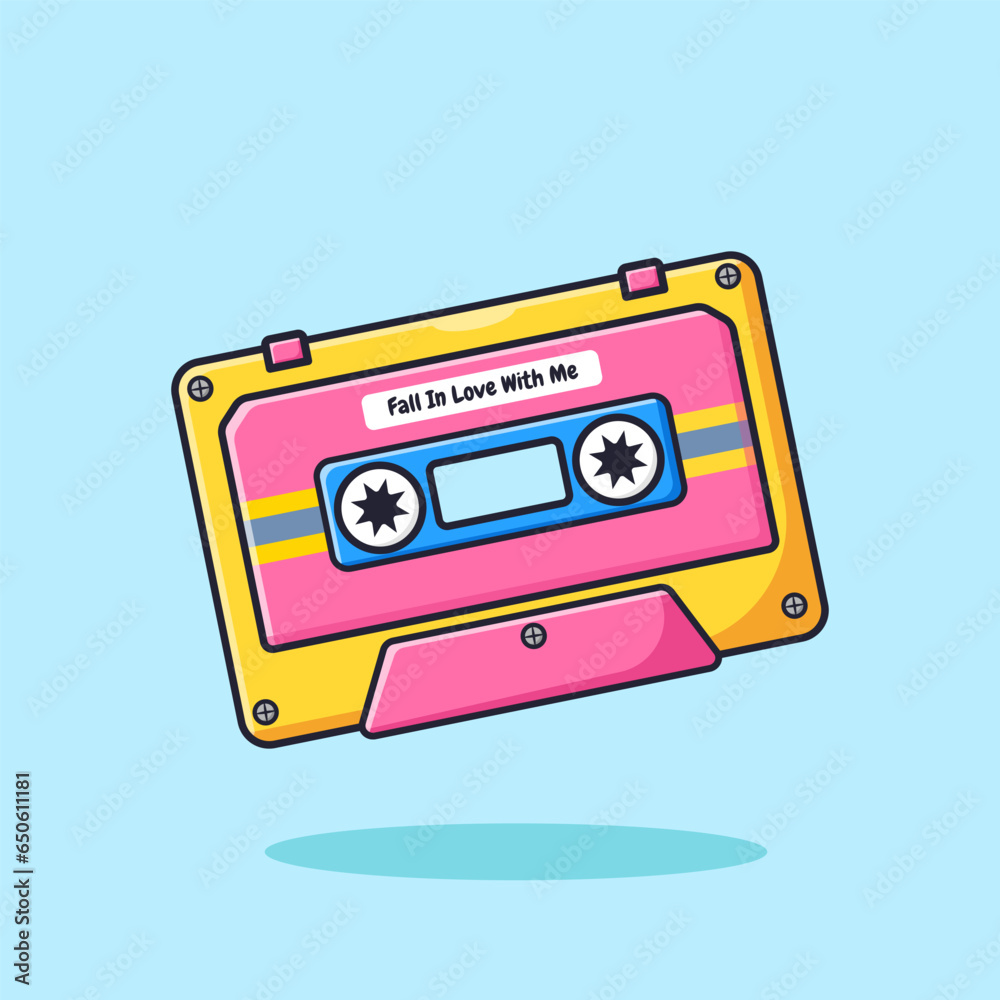 Tape or Cassette Illustration, Vector, Icon Isolated