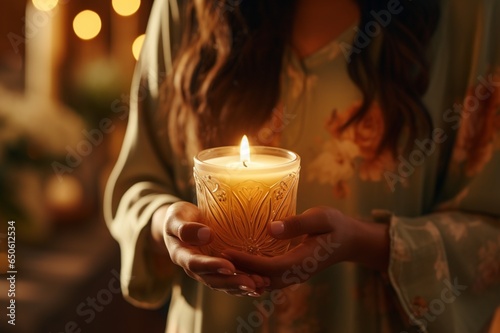 A hand holding a candle