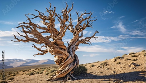 A majestic ancient desert tree standing tall in the barren landscape