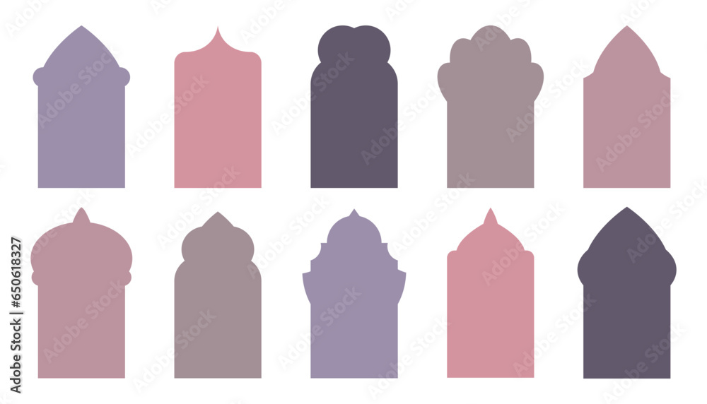 Islamic, arab vector window, door icon set Islamic, arab vector window, door icon set