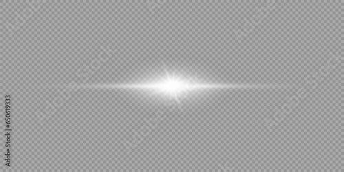 White horizontal light effect of lens flares photo