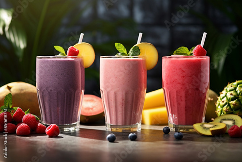 Healthy fresh yogurt beverage shake smoothie berry diet wooden drink fruit milkshake food