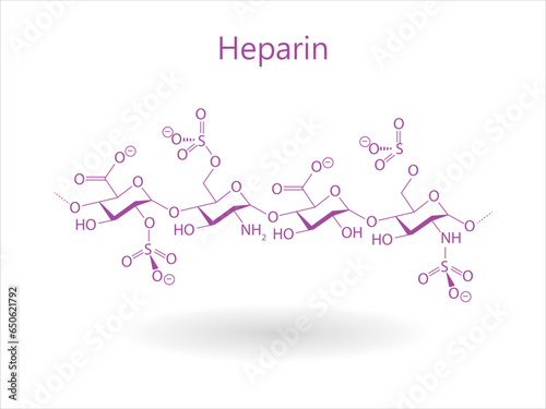 Chemical structure of Heparin.anticoagulant