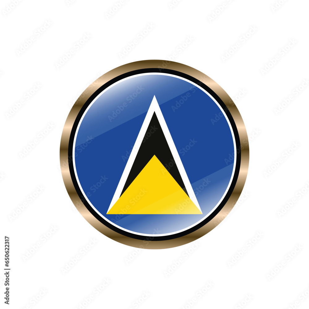 Saint Lucia flag circle button vector template, trendy, collection, logo, design Saint Lucia flag circle button vector template, trendy, collection, logo, design