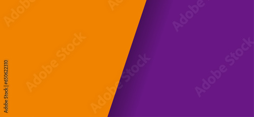 オレンジと紫の2色の紙を重ねたような背景素材、ハロウィン