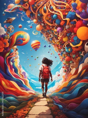 Amazing adventure and exploration As we walk on the road ahead of us are boundless	